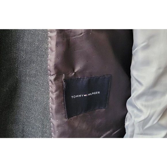 Tommy Hilfiger 40R Men's Blazer Charcoal Gray Two-Button/Vent Lightweight B522 - Picture 8 of 9